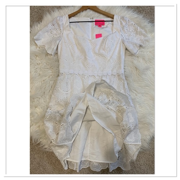 NWT Lilly Pulitzer Bonni Dress White Jumbo Bouquet Eyelet Size 2 - Picture 6 of 15
